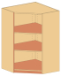 Preview: Unter-Eckschrank   BxHxT 80 x 120 x 80 cm