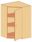 Preview: Unter-Eckschrank   BxHxT 80 x 120 x 80 cm