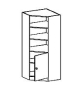 Preview: Eckschrank   BxHxT 80 x 190 x 80 cm