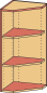 Preview: Aufsatz-Eckschrank   BxHxT 40 x 92 x 40 cm