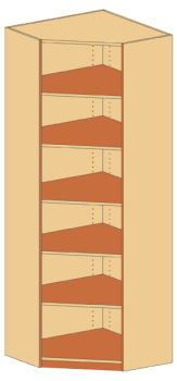 Eck-Schrank   BxHxT 80 x 230 x 80 cm