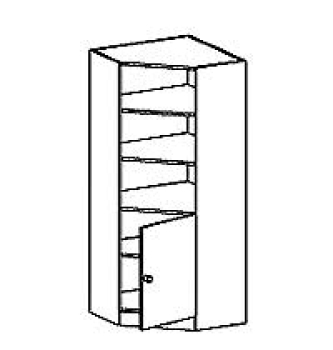 Eckschrank   BxHxT 80 x 190 x 80 cm
