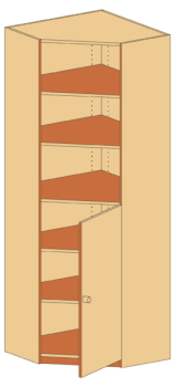 Eck-Schrank   BxHxT 90 x 230 x 90 cm