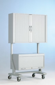 TV-Wagen für Flat-Screens, US, 1 FB, 190x114x65cm, 9006/Schwarz