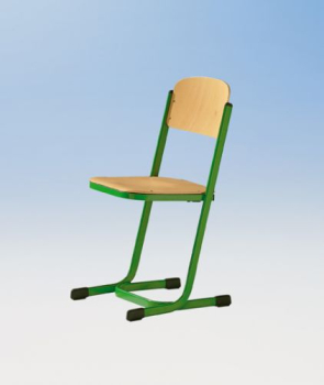 Schülerstuhl, gegenläufige L-Form Gestell, stapelbar