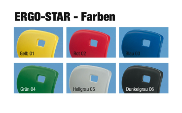 ErgoStar Drehstuhl,mit Gleiter oder Rollen, Chrom, Höhenverstellbar, verschiende Farben