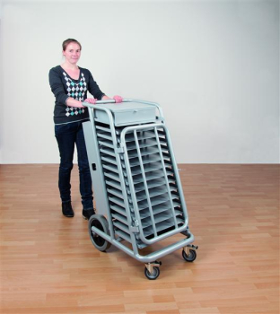 Notebook Wagen aus Metall B/H/T 46x107x68cm, RAL9006