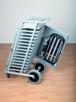 Notebook Wagen aus Metall B/H/T 46x107x68cm, RAL9006