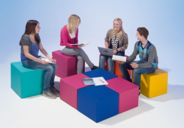 Sitzhocker CuBe, Sitzhöhe 30 cm Baumwollstoff ?????