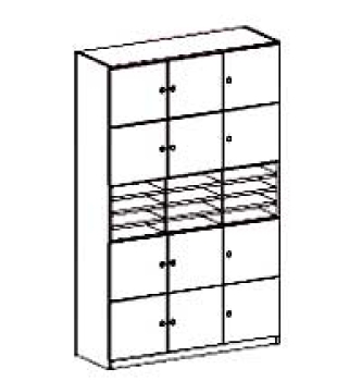 Schließfachschrank BxHxT 120 x 190 x 40 cm