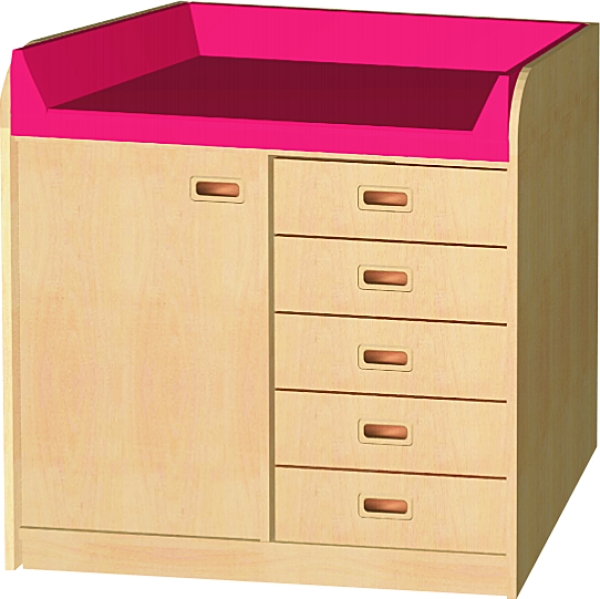 Wickelkommode WKO-04R   BxHxT 102 x 85/105 x 70 cm