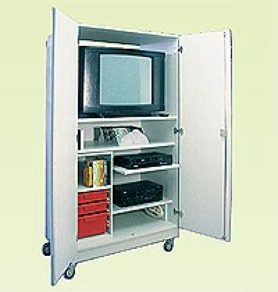 Zweitüriger Medienwagen   BxHxT 100 x 184 x 62 cm