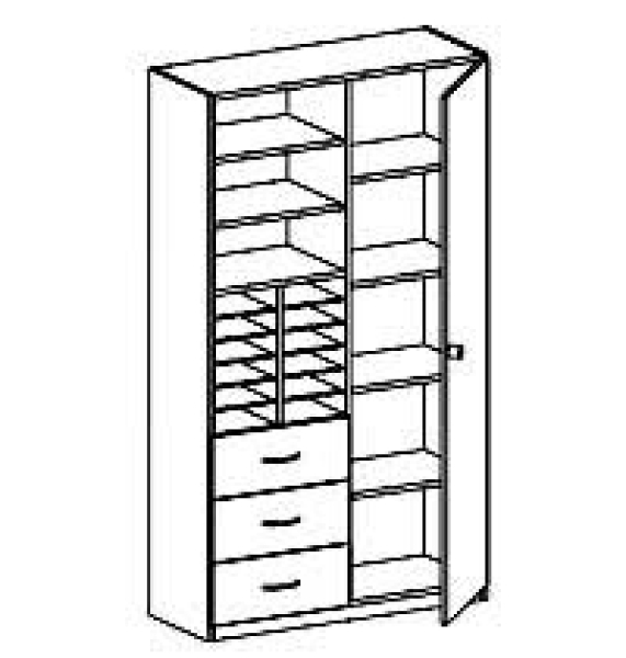 Kompaktschrank   BxHxT 108 x 190 x 40 cm