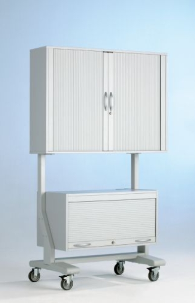 TV-Wagen für Flat-Screens, US, 1 FB, 190x114x65cm, 9006/Schwarz
