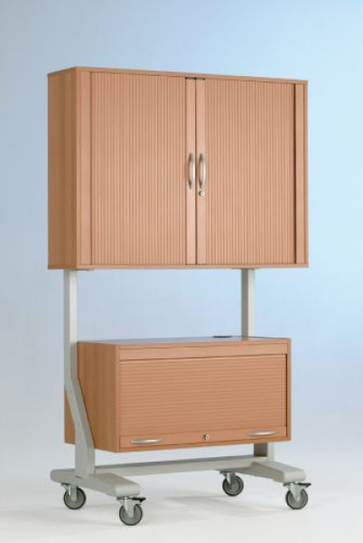 TV-Wagen für Flat-Screens, US, 1 FB, 190x114x65cm, 7035/Buche