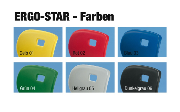 ErgoStar Drehstuhl,mit Gleiter oder Rollen, Chrom, Höhenverstellbar, verschiende Farben